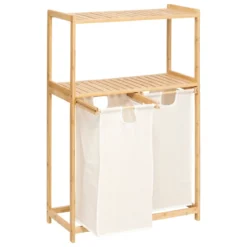 Regał bambusowy z koszem na pranie TIDY BOX, 72 x 33 x 109 cm