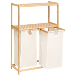 Regał bambusowy z koszem na pranie TIDY BOX, 72 x 33 x 109 cm