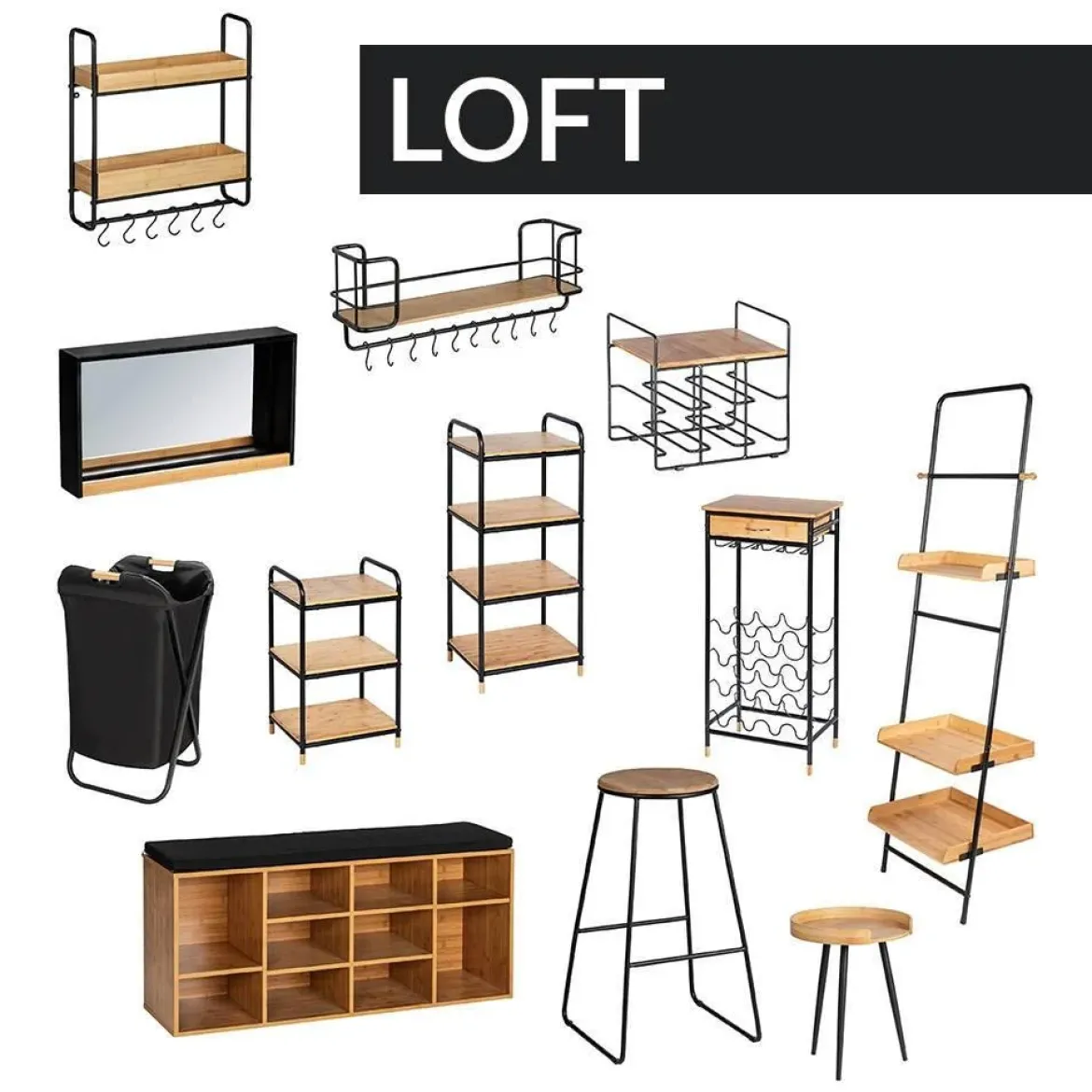 Regał czteropoziomowy LOFT,WENKO
