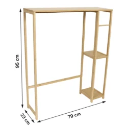 Regał nad pralkę toaletę TRINIDAD, bambus/MDF, 79 x 23 x 95 cm