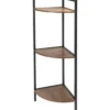 Regał narożny metalowy, 3 półki z MDF, 23,5 x 23,5 x 76 cm