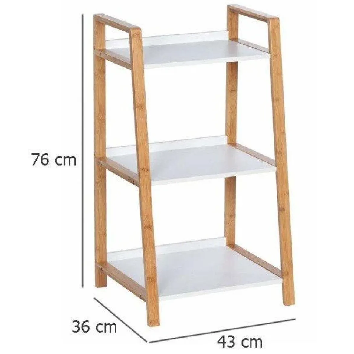 Regał trzypoziomowy FINJA z elementami bambusa, WENKO