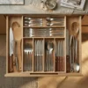Rozkładany organizer na sztućce VARIO, 53 x 33-43 cm, bambus