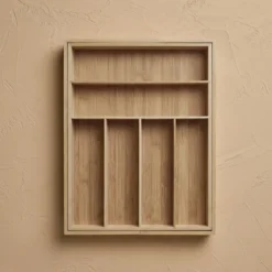 Rozkładany organizer na sztućce VARIO, 53 x 33-43 cm, bambus