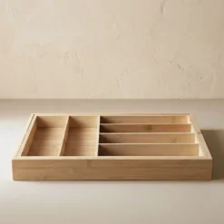 Rozkładany organizer na sztućce VARIO, 53 x 33-43 cm, bambus