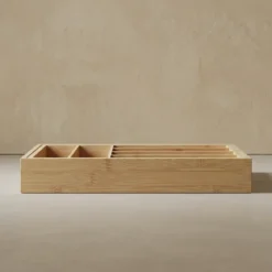 Rozkładany organizer na sztućce VARIO, 53 x 33-43 cm, bambus