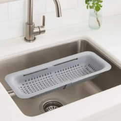 Sitko kuchenne do zlewu KESPER, plastikowy, 36,2 x 20,2 x 6,5 cm, szary