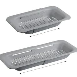 Sitko kuchenne do zlewu KESPER, plastikowy, 36,2 x 20,2 x 6,5 cm, szary
