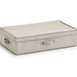 Składany pojemnik tekstylny z pokrywą, 61,5 x 38 x 16,5 cm, STRIPES