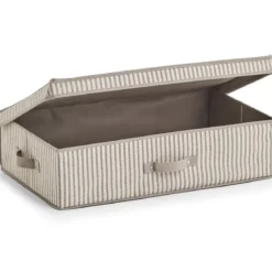 Składany pojemnik tekstylny z pokrywą, 61,5 x 38 x 16,5 cm, STRIPES