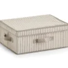 Składany pojemnik tekstylny z pokrywą, 38 x 29 x 16,5 cm, STRIPES