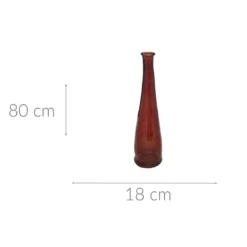 Smukły wazon ze szkła z recyklingu ULY, 80 cm