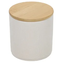 Słoik ceramiczny z pokrywką z bambusa, Ø 10 x 10,5 cm