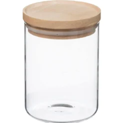 Słoik na żywność sypką z drewnianym wieczkiem, 600 ml