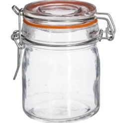 Słoik szklany z pokrywką i klipsem, 150 ml, 8 sztuk