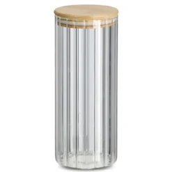 Słoik z bambusową pokrywką GROOVES, 1100 ml