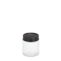 Słoik z metalową pokrywką KITCHEN ESSENTIALS, ryflowane szkło