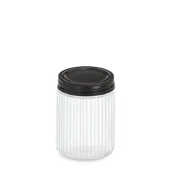 Słoik z metalową pokrywką KITCHEN ESSENTIALS, ryflowane szkło
