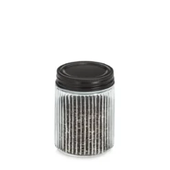 Słoik z metalową pokrywką KITCHEN ESSENTIALS, ryflowane szkło