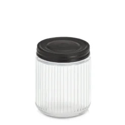 Słoik z metalową pokrywką KITCHEN ESSENTIALS, ryflowane szkło