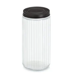 Słoik z metalową pokrywką KITCHEN ESSENTIALS, ryflowane szkło