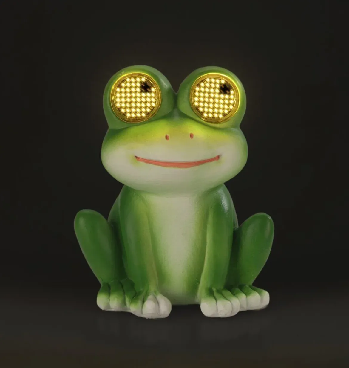 Solarna figurka ogrodowa żaba LED, ze świecącymi oczami, 11,8 cm x 13,5 cm