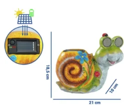 Solarna figurka ogrodowa ślimak LED, ze świecącymi oczami, 21 x 18,5 cm