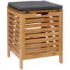 Stołek łazienkowy BAMBOO z koszem na pranie, 2w1