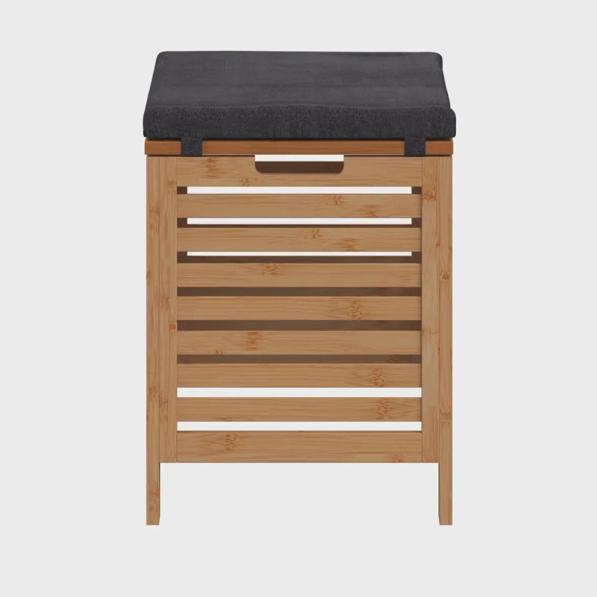 Stołek łazienkowy BAMBOO z koszem na pranie, 2w1