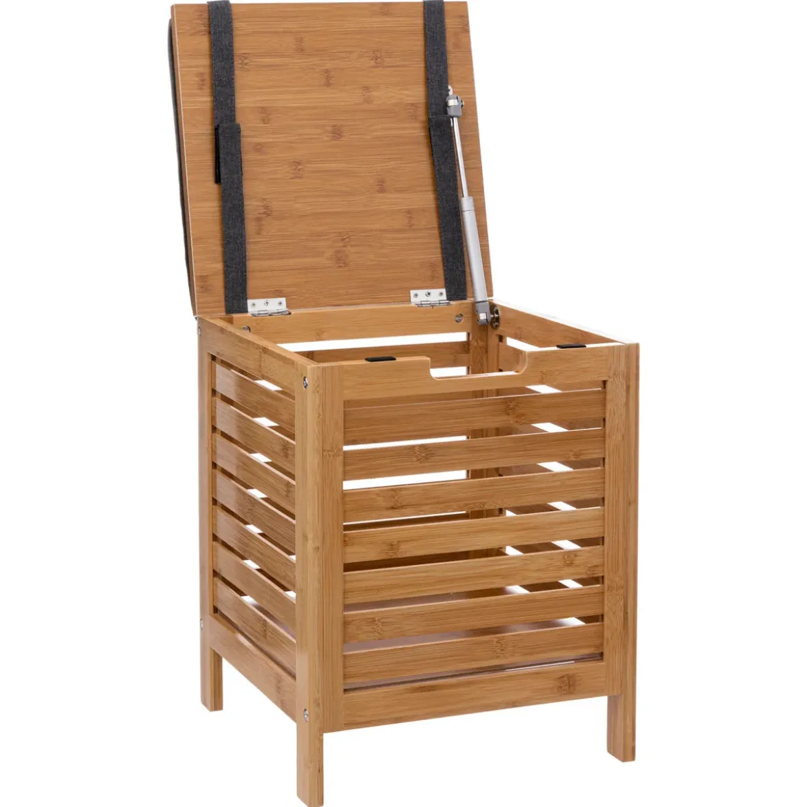 Stołek łazienkowy BAMBOO z koszem na pranie, 2w1