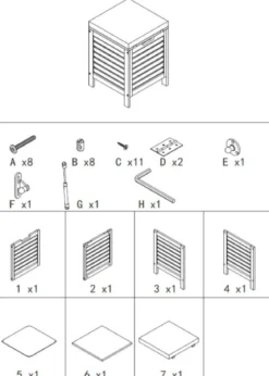Stołek łazienkowy BAMBOO z koszem na pranie, 2w1