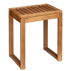 Stołek łazienkowy z drewna akacji FONDI, wys. 46 cm