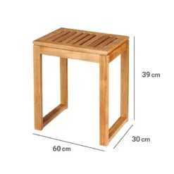 Stołek łazienkowy z drewna akacji FONDI, wys. 46 cm