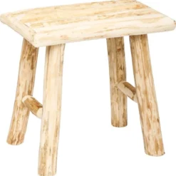 Stołek drewniany - prostokątny taboret, podnóżek, 34 x 24 x 32 cm