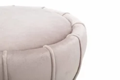 Stołek welurowy ze złotym detalem, Ø 40 cm