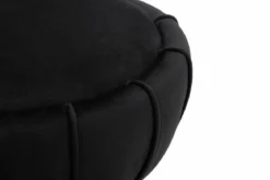 Stołek welurowy ze złotym detalem, Ø 40 cm