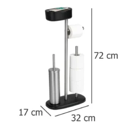 Stojak na papier i szczotkę wc z półką i koszem RIVAZZA, 4w1, WENKO