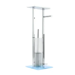 Stojak na papier toaletowy i szczotkę do WC z półką na telefon HYLLA, 65 cm