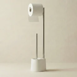 Stojak na papier toaletowy i szczotkę do WC STILK, 63 cm