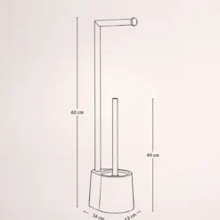 Stojak na papier toaletowy i szczotkę do WC STILK, 63 cm