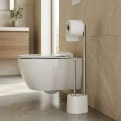Stojak na papier toaletowy i szczotkę do WC STILK, 63 cm