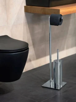 Stojak na papier toaletowy i szczotkę RECCO do WC - 2w1, WENKO
