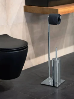 Stojak na papier toaletowy i szczotkę RECCO do WC - 2w1, WENKO