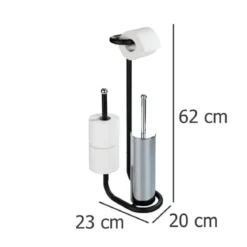 Stojak na papier toaletowy ze szczotką wc UNIVERSALO, 3w1, WENKO