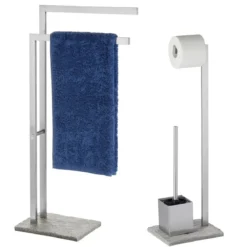 Stojak na ręczniki, papier toaletowy i szczotkę do wc GRANITE - zestaw, WENKO