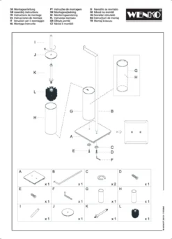 Stojak na szczotkę WC z uchwytem na papier 2w1 RECCO