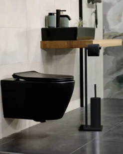 Stojak na szczotkę WC z uchwytem na papier 2w1 RECCO