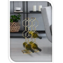 Stojak na wino metalowy, na 8 butelek, wys. 48 cm