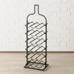 Stojak na wino metalowy w kształcie butelki BOTELLA, wys. 91 cm