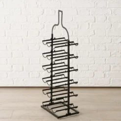 Stojak na wino metalowy w kształcie butelki BOTELLA, wys. 91 cm
